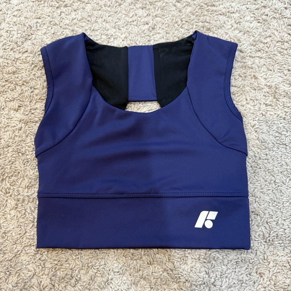 Forme Sports Bra Womens Small Navy Blue Posture Support Longline Athletic